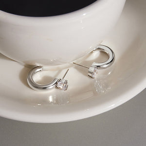 Chunky Geometric Moissanite Hoop Earrings