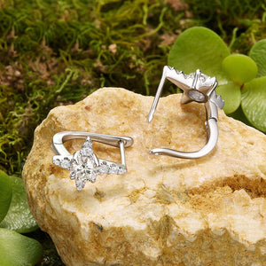 Moissanite North Star Huggie Hoop Earrings