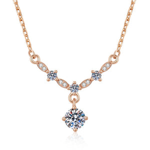 Sparkling Moissanite Y-Shaped Drop Necklace