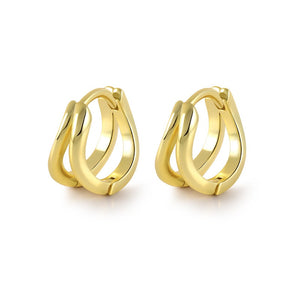 Minimalist Double Layered Split Hoop Earrings