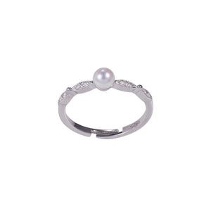 Minimalist Delicate Pearl Open Stacking Ring