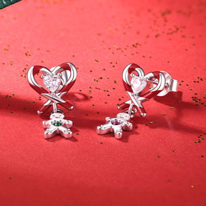 Candy Cane Heart Gingerbread Stud Earrings