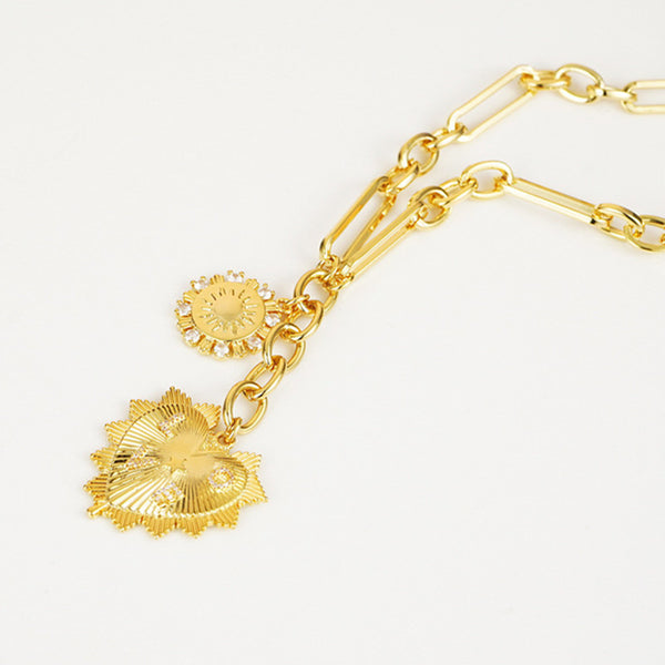 Gold Sun Heart Necklace