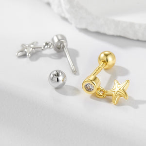 Starfish Dangle Drop Cartilage Stud Earrings