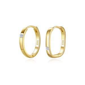 Asymmetric Geometric Huggie Hoop Earrings