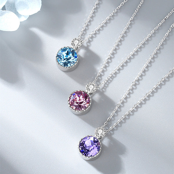 Color Crystal Charm Necklace