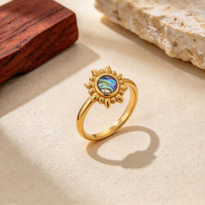 Classic Sun Colorful Abalone Shell Band Ring