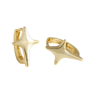 Minimalist Small Star Huggie Hoop Earrings