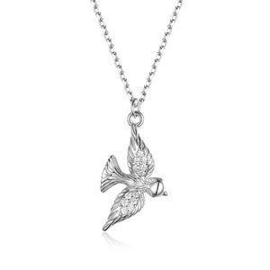 Minimalist Peace Dove Bird Pendant Necklace