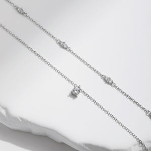 Double Layer Moissanite CZ Pendant Necklace