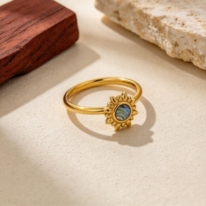 Classic Sun Colorful Abalone Shell Band Ring