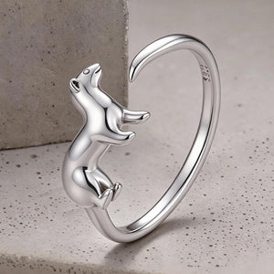 Snow Leopard Sculptural Stacking Open Ring
