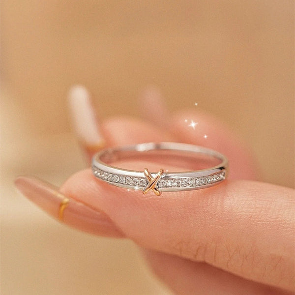 Letter X Couple Matching Ring