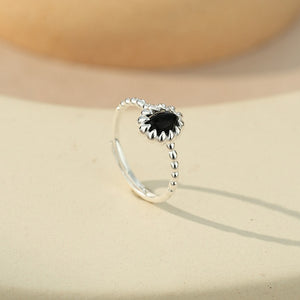 Colorful Oval Crystal Beaded Stack Open Ring
