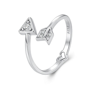 Dainty Cupid Arrow CZ Open Adjustable Ring