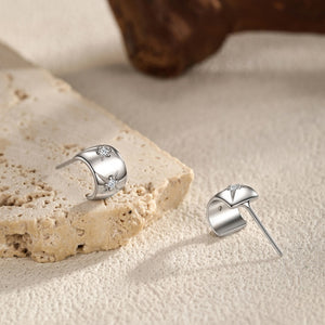 Dainty Starburst CZ Wide Open Hoop Earrings