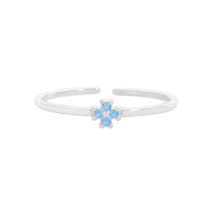 Minimalist Crystal Flower Stacking Open Ring
