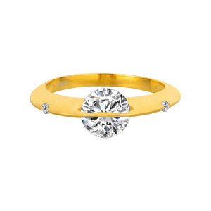 Classic Saturn Planet Rotatable CZ Band Ring