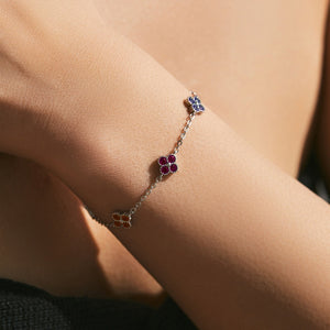 Multi Color Four Leaf Clover Stacking Bracelet