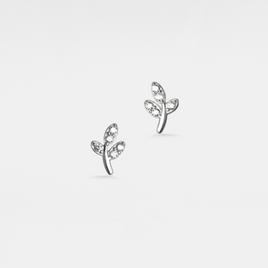 Tiny Small Olive Leaf Cartilage Stud Earrings