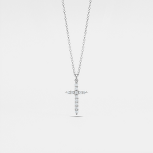 Moissanite Cross Charm Pendant Necklace
