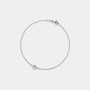 Solitaire Moissanite Charm Stacking Bracelet
