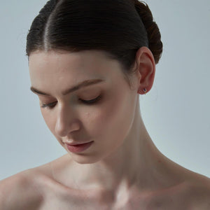 Tiny Amethyst Tulip Flower Stud Earrings