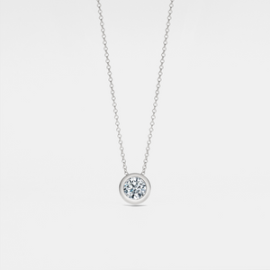 Bezel Setting Solitaire Moissanite Necklace