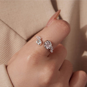 Two-Tone Organic Shape Stackable Open Ring
