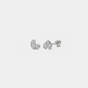 Tiny Small Heart Screw Back Stud Earrings