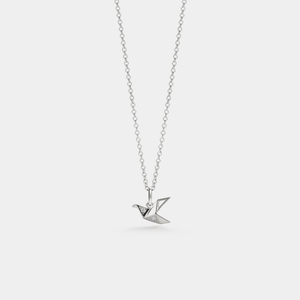 Japanese Origami Paper Crane Bird Necklace