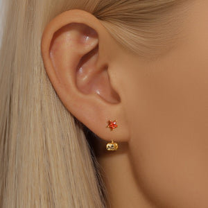 Halloween Pumpkin Star Ear Jacket Earrings