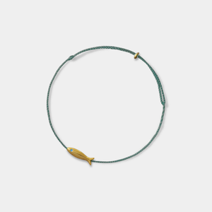 Gold Fish Charm Braid Rope Cord Anklet