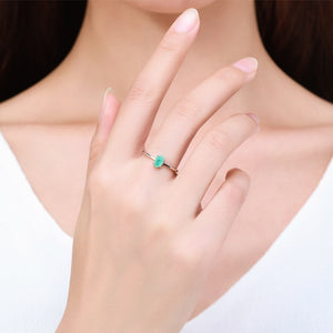 Minimalist Oval Solitaire Gemstone Band Ring