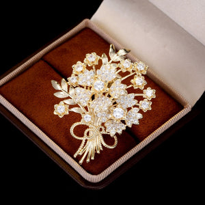 Floral Flower Bouquet Wedding Brooch
