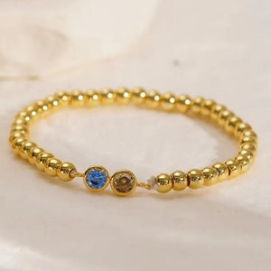 Custom Two Birthstone Beaded Bracelet