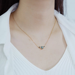 Natural Moss Agate Cluster Pendant Necklace
