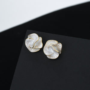 Minimalist Camellia Flower Stud Earrings