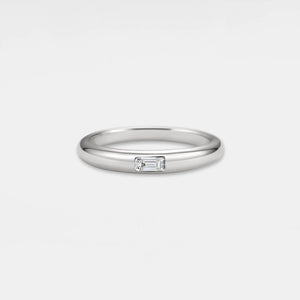 Anello fede nuziale solitario in moissanite