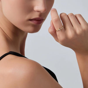 Pave Setting Cross Eternity Band Ring