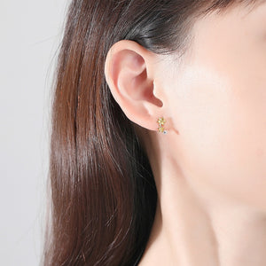 Mismatch Floral Climber Crawler Stud Earrings