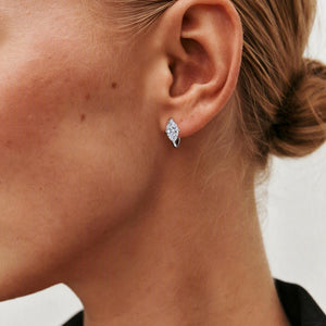 Sparkling Marquise Moissanite Hoop Earrings