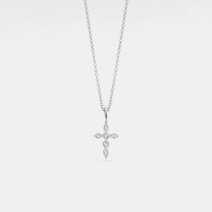 Moissanite Cross Charm Pendant Necklace