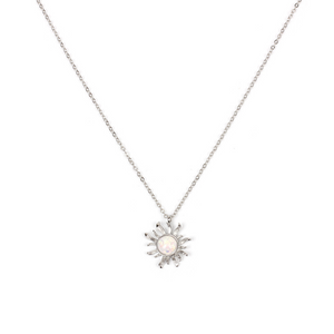 Sun Moon Opal Double Layering Necklace