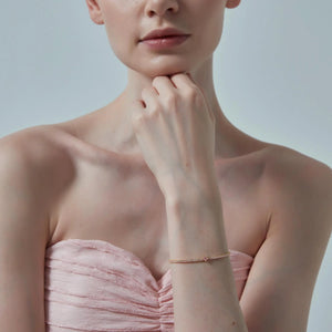 Pink Heart Charm Wedding Tennis Bracelet