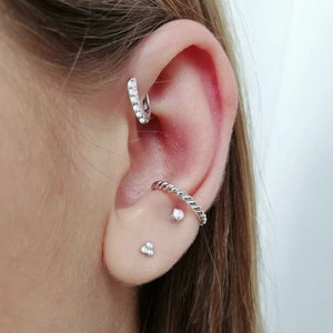 3 - Piece Colorful CZ Huggie Stud Earring Set - Perimade & Co.