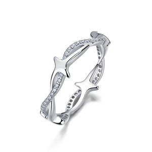 Moissanite Intertwined Star Eternity Band Ring