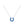 Blue U-Shaped Horseshoe Pendant Necklace