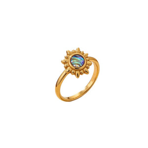 Classic Sun Colorful Abalone Shell Band Ring