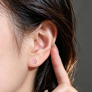 Classic Enamel Flower Butterfly Stud Earrings